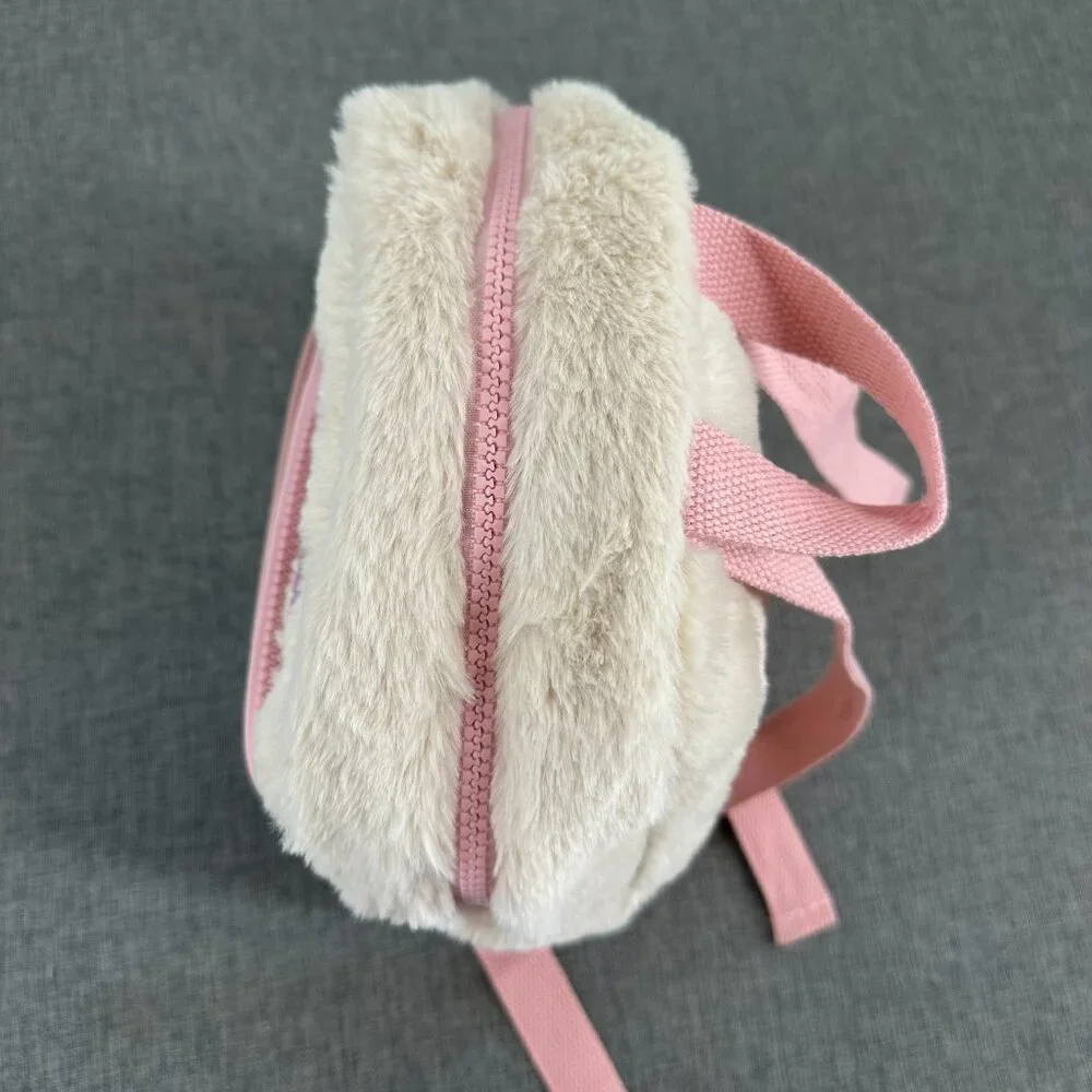 NEW! Disney Lilo &‎ Stitch Plush Backpack Beige Turquoise Sequin Pocket detail